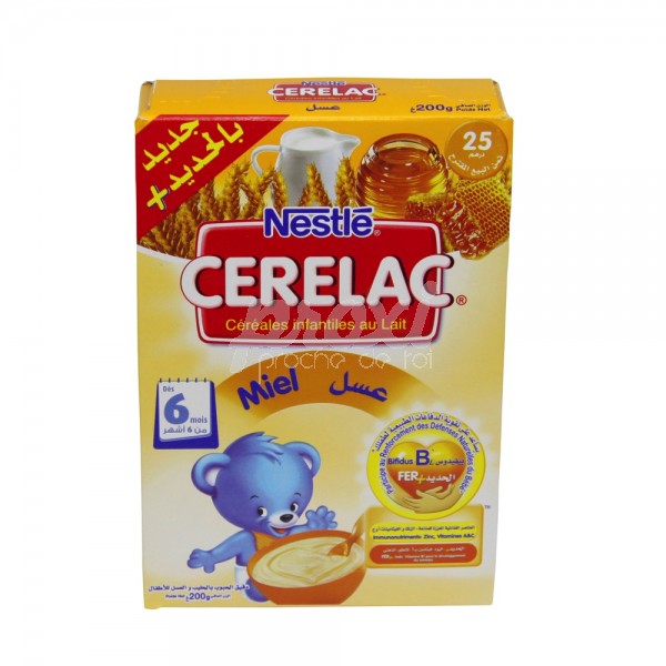CERELAC CÉRÉALES INFANTILES MIEL À PARTIR DE 6 MOIS 200 G
