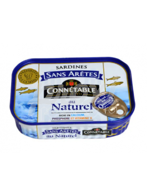 CONNETABLE SARDINE SANS ARÊTES AU NATUREL 140G