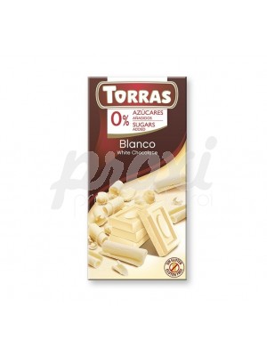 TORRAS CHOCOLAT BLANC 0% SUCRE SANS GLUTEN 75 G