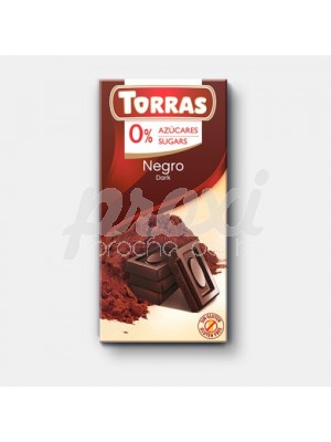 TORRAS TABLETTE CHOCOLAT NOIR 0% SUCRE SANS GLUTEN 75 G
