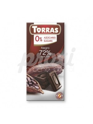 TORRAS CHOCOLAT NOIR 72% SUCRE 0% SANS GLUTEN 75 G