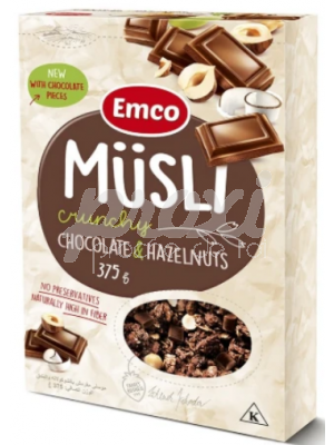 EMCO MUESLI CRUNCHY CHOCOLAT ET NOISETTE 375 G