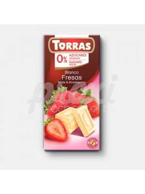 TORRAS CHOCOLAT WHITE STRAWBERRIES 0% SUCRE 75G
