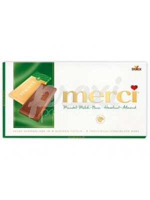 MERCI TABLETTE CHOCOLAT AU LAIT NOISETTES AMANDES 100G