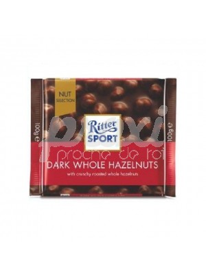 RITTER CHOCOLAT NOIR AUX NOISETTES ENTIÈRES 100 G