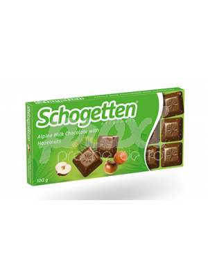 SCHOGETTEN ALPINE MILK CHOCOLATE WITH HAZELNUTS 100G