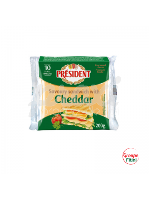 PRESIDENT TRANCHES CHEDDAR SANDWICH 200G  