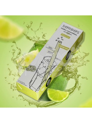 SORBOS PAILLE COMMESTIBLE AROMATISEE CITRON 16PCS