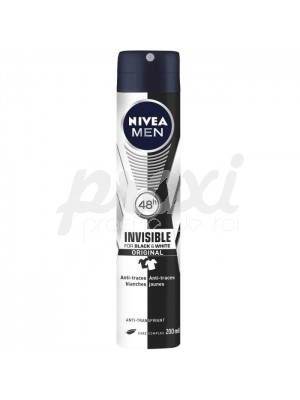 NIVEA FOR MEN DÉODORANT ATOMISEUR INVISIBLE BLACK & WHITE ANTI-TRACES 200 ML